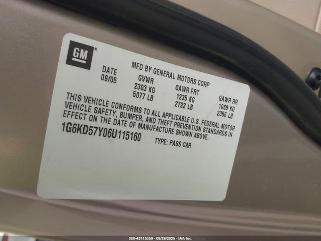 2006 CADILLAC DTS 1G6KD57Y06U115160 Photo 8