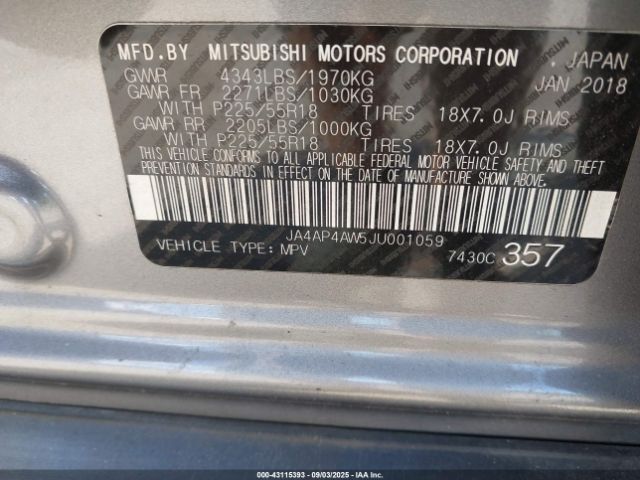 2018 MITSUBISHI OUTLANDER SPORT JA4AP4AW5JU001059 Photo 8