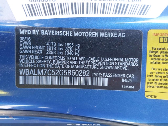 BMW Z4 2016 WBALM7C52G5B60282 Image 9