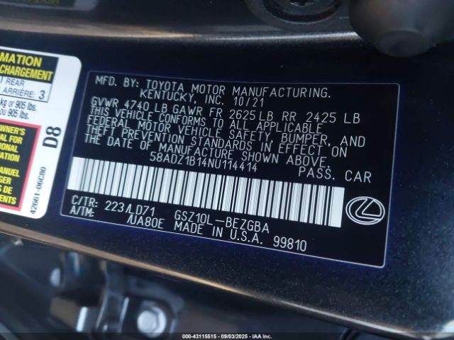 2022 LEXUS ES 350 58ADZ1B14NU114414 Photo 8
