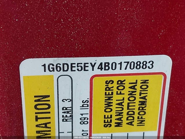 2011 CADILLAC CTS 1G6DE5EY4B0170883 Photo 8