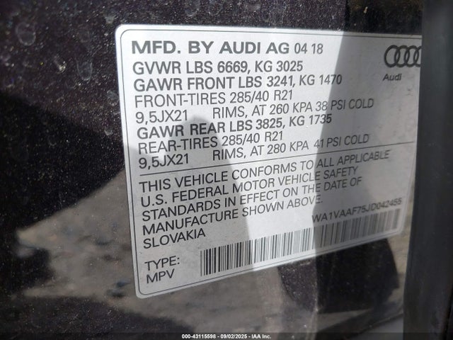 2018 AUDI Q7 WA1VAAF75JD042455 Photo 8