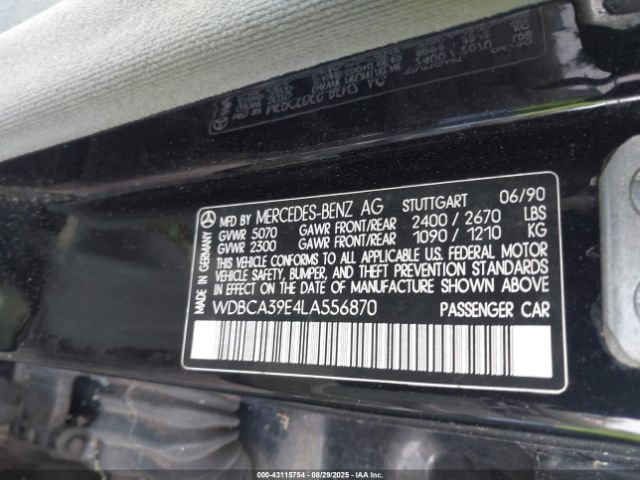 1990 MERCEDES-BENZ 560 WDBCA39E4LA556870 Photo 8