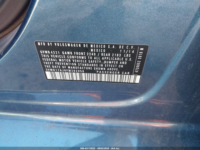 3VWD17AJ6FM262056 Volkswagen 1.8t