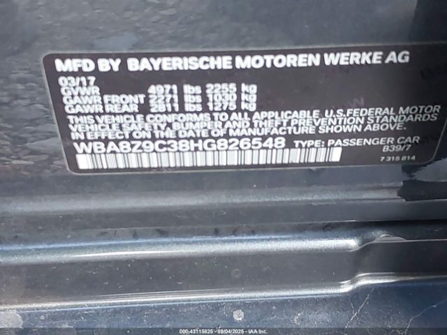 2017 BMW 330I GRAN TURISMO WBA8Z9C38HG826548 Photo 8