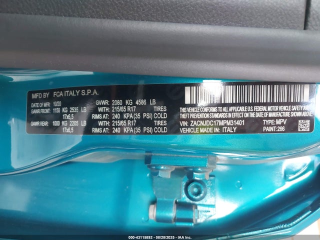 ZACNJDC17MPM31401 Jeep Renegade