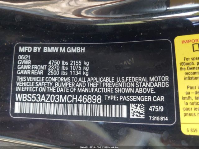 2021 BMW M4 WBS53AZ03MCH46898 Photo 8