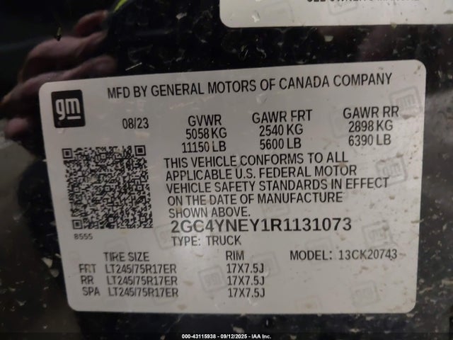 2GC4YNEY1R1131073 Chevrolet l5p