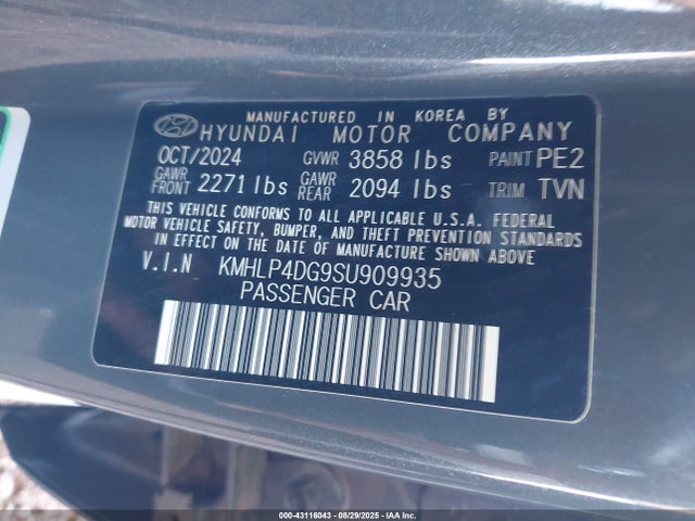 KMHLP4DG9SU909935 Hyundai mpi nu pe