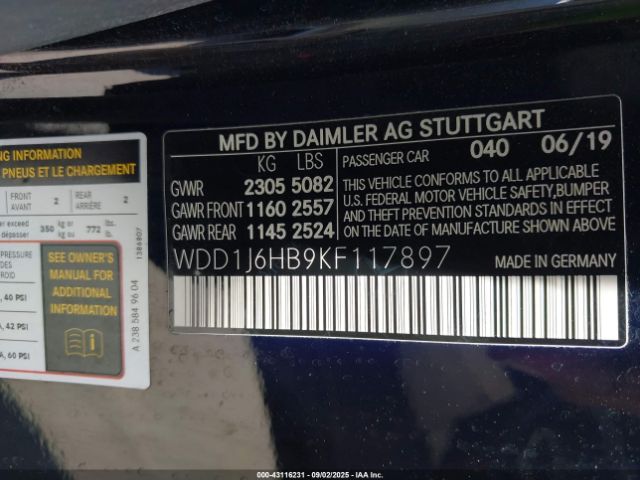 2019 MERCEDES-BENZ E 450 WDD1J6HB9KF117897 Photo 8