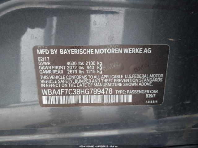 2017 BMW 430I GRAN COUPE WBA4F7C38HG789478 Photo 8