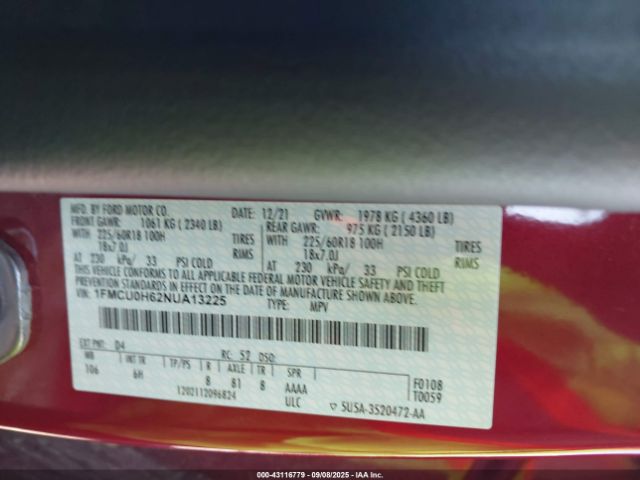 2022 FORD ESCAPE 1FMCU0H62NUA13225 Photo 8