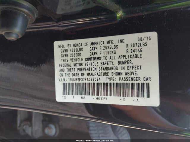 2015 ACURA TLX 19UUB2F37FA026074 Photo 8