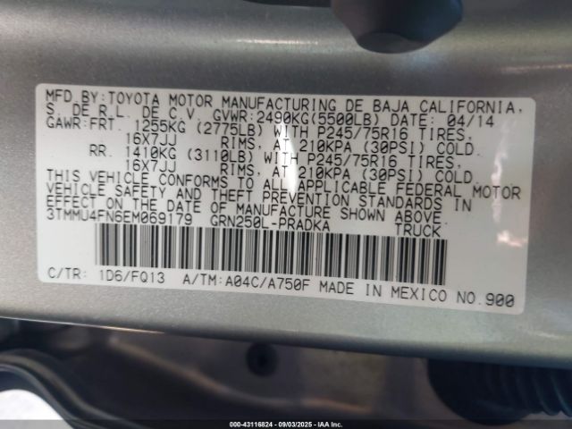 2014 TOYOTA TACOMA 3TMMU4FN6EM069179 Photo 8