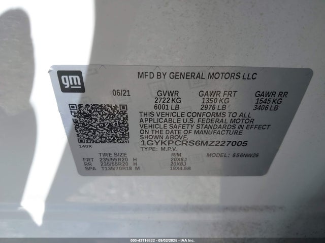 2021 CADILLAC XT6 1GYKPCRS6MZ227005 Photo 8