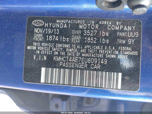 KMHCT4AE7EU609149 Hyundai dohc gdi gamma