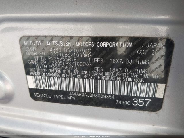 2017 MITSUBISHI OUTLANDER SPORT JA4AP3AU6HZ009354 Photo 8