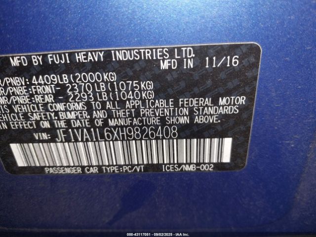 2017 SUBARU WRX JF1VA1L6XH9826408 Photo 8