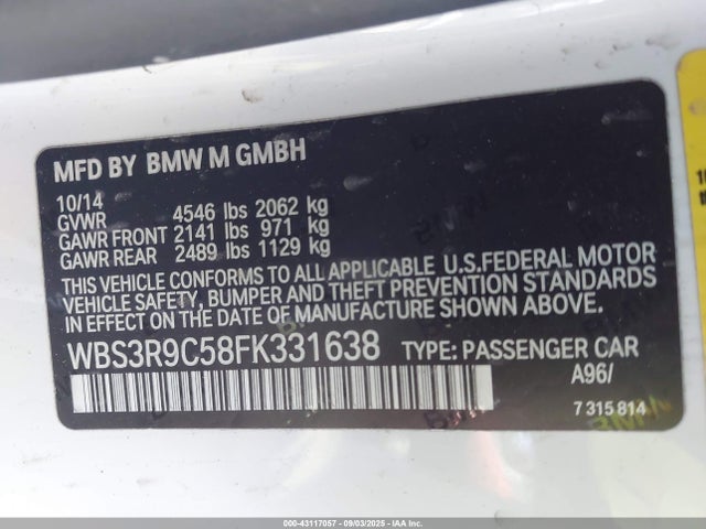 WBS3R9C58FK331638 BMW M4