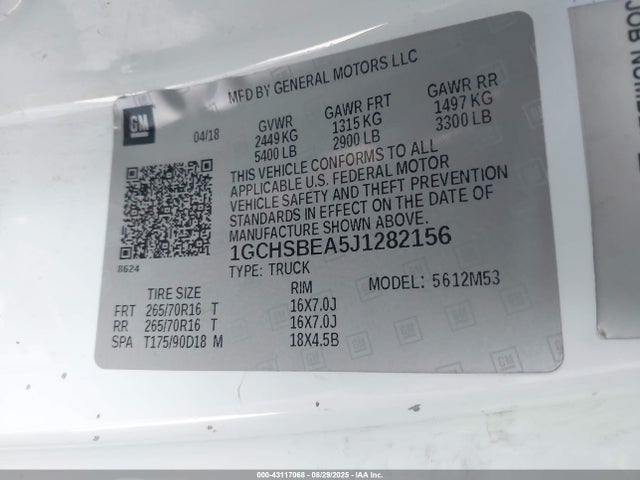 Chevrolet lcv - spark ignited direct injection, variable valve timing, dcvcp, e85 max, e0-e100, alum 2018 1GCHSBEA5J1282156 Image 9