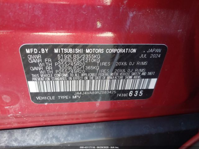 2024 MITSUBISHI OUTLANDER JA4J4VA89RZ083425 Photo 8