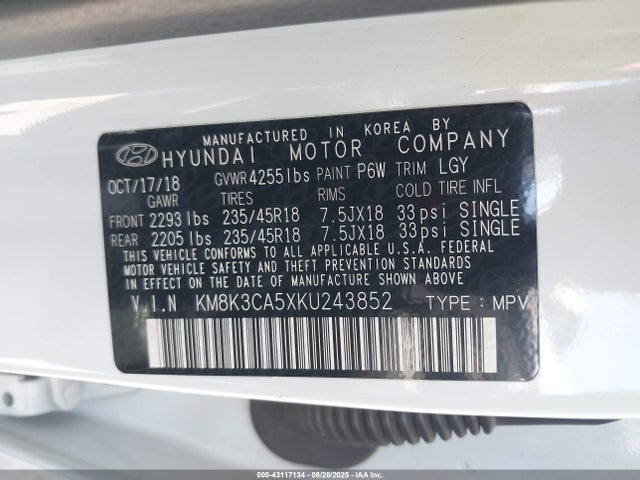 KM8K3CA5XKU243852 Hyundai t-gdi gamma