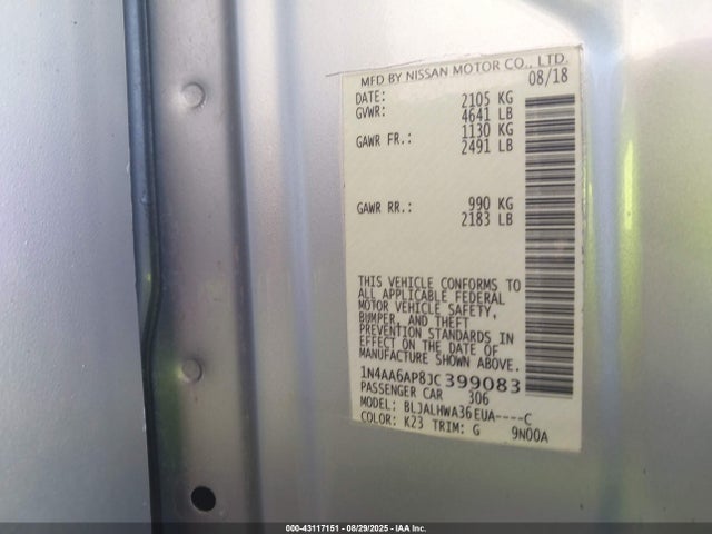 Nissan Maxima 3.5 Platinum 2018 1N4AA6AP8JC399083 Image 9