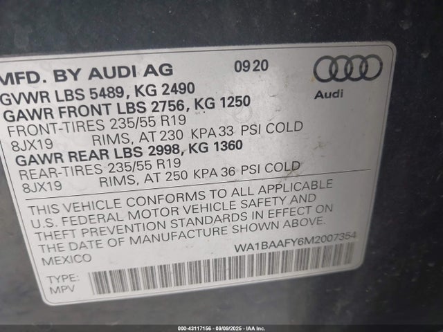 2021 AUDI Q5 WA1BAAFY6M2007354 Photo 8