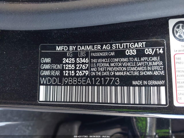 WDDLJ9BB5EA121773 Mercedes-Benz Cls-Class