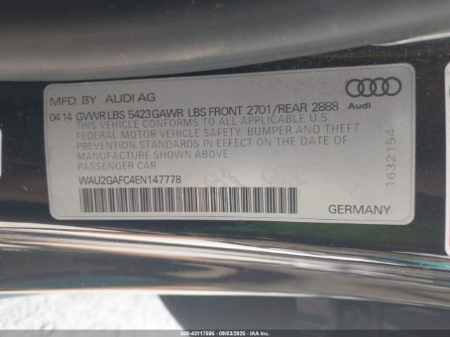 2014 AUDI A7 WAU2GAFC4EN147778 Photo 8
