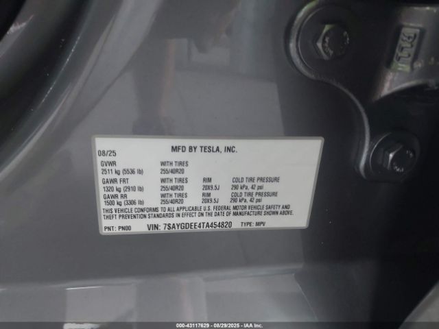 2026 TESLA MODEL Y 7SAYGDEE4TA454820 Photo 8