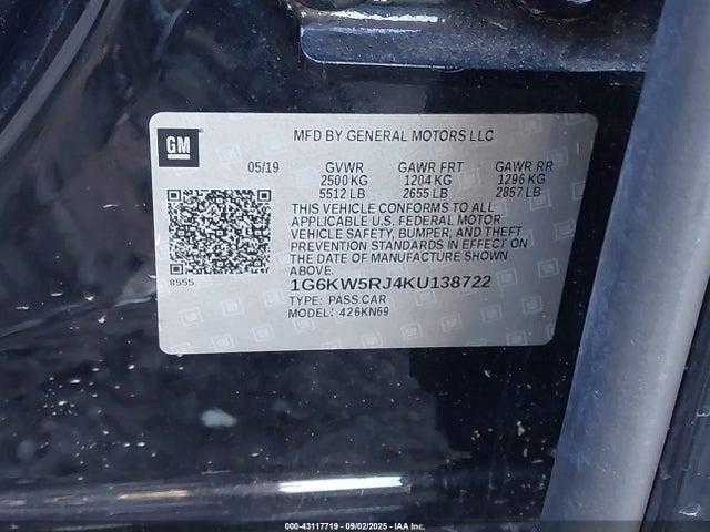 2019 CADILLAC CT6-V 1G6KW5RJ4KU138722 Photo 8