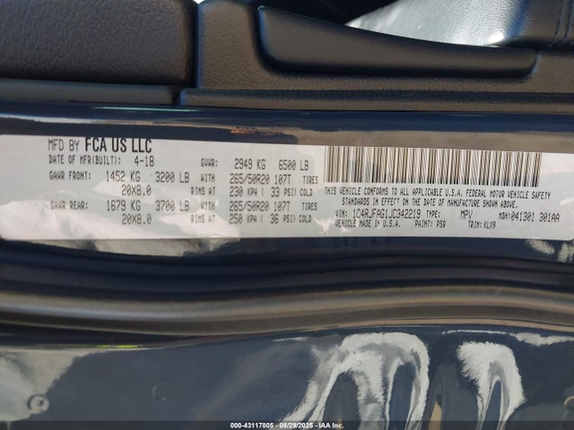 1C4RJFAG1JC342219 Jeep 2018