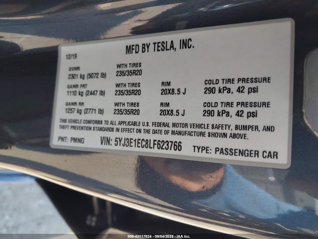 2020 TESLA MODEL 3 5YJ3E1EC8LF623766 Photo 8