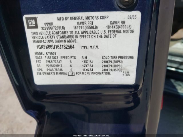 2006 GMC YUKON XL 1500 1GKFK66U16J132564 Photo 8