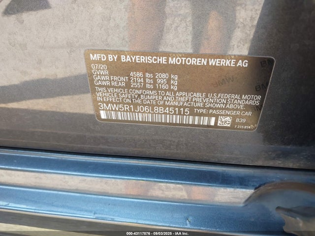 3MW5R1J06L8B45115 BMW 330I