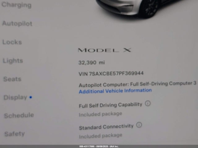 7SAXCBE57PF369944 Tesla Model X Dual Motor All-wheel Drive/standard Range