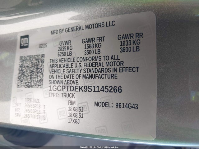 1GCPTDEK9S1145266 Chevrolet Colorado 4wd Z71