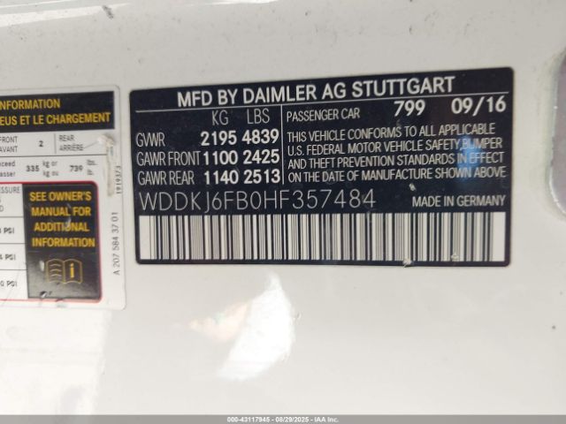 2017 MERCEDES-BENZ E 400 WDDKJ6FB0HF357484 Photo 8