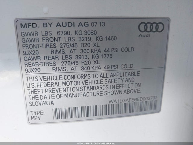 2014 AUDI Q7 WA1LGAFE6ED003707 Photo 8