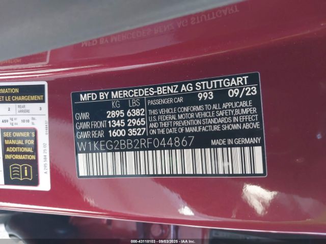2024 MERCEDES-BENZ EQE 350+ W1KEG2BB2RF044867 Photo 8