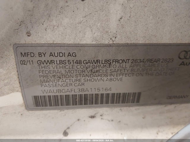 2011 AUDI S4 WAUBGAFL3BA115164 Photo 8