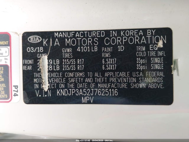 KNDJP3A52J7625116 KIA g
