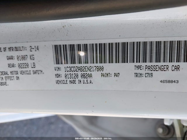 Dodge Avenger 2014 1C3CDZAB2EN217800 Image 9