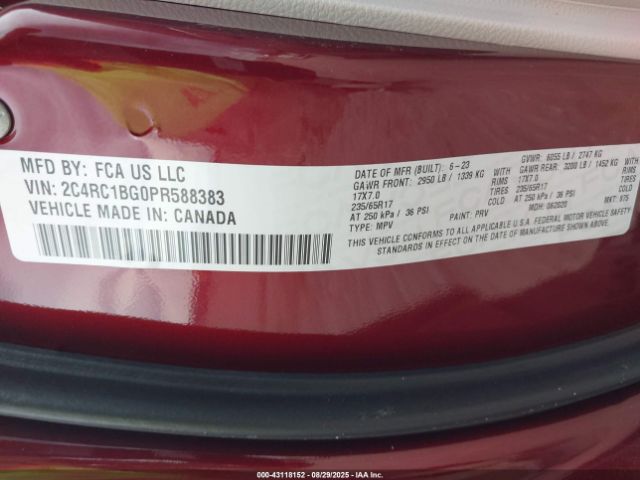 2023 CHRYSLER PACIFICA 2C4RC1BG0PR588383 Photo 8