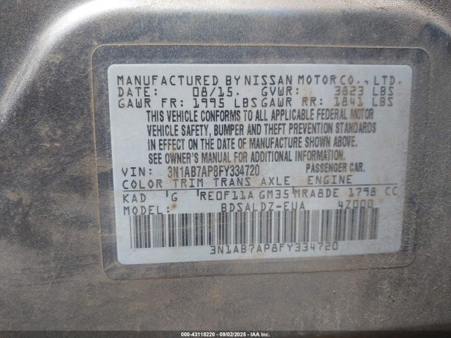 3N1AB7AP8FY334720 Nissan Sentra