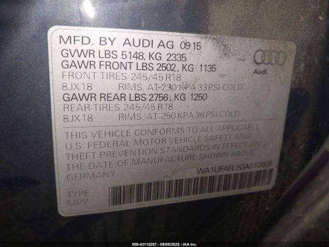 2016 AUDI ALLROAD WA1UFAFL9GA010905 Photo 8
