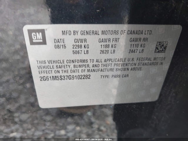 2016 CADILLAC XTS 2G61M5S37G9102282 Photo 8