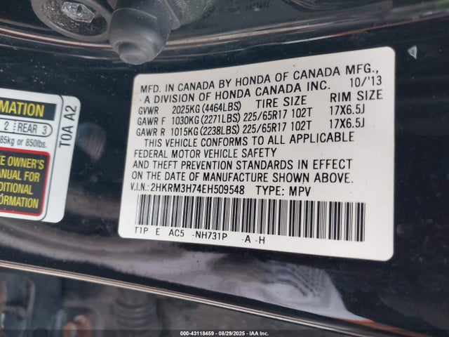 Honda k24z7 2014 2HKRM3H74EH509548 Image 9