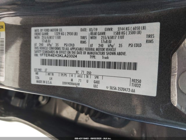Ford 2019 2019 1FTER4EH3KLA23324 Image 9